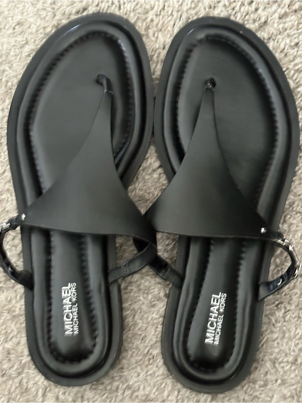 Michael Kors Black Leather Sandal